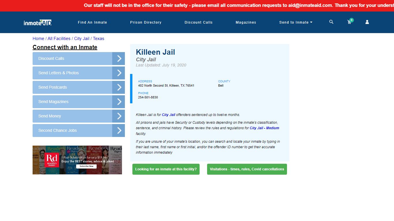 Killeen Jail | Inmate Locator